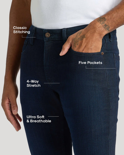 Slim Indigo and Medium Wash Comfort Stretch Jeans 2-Pack