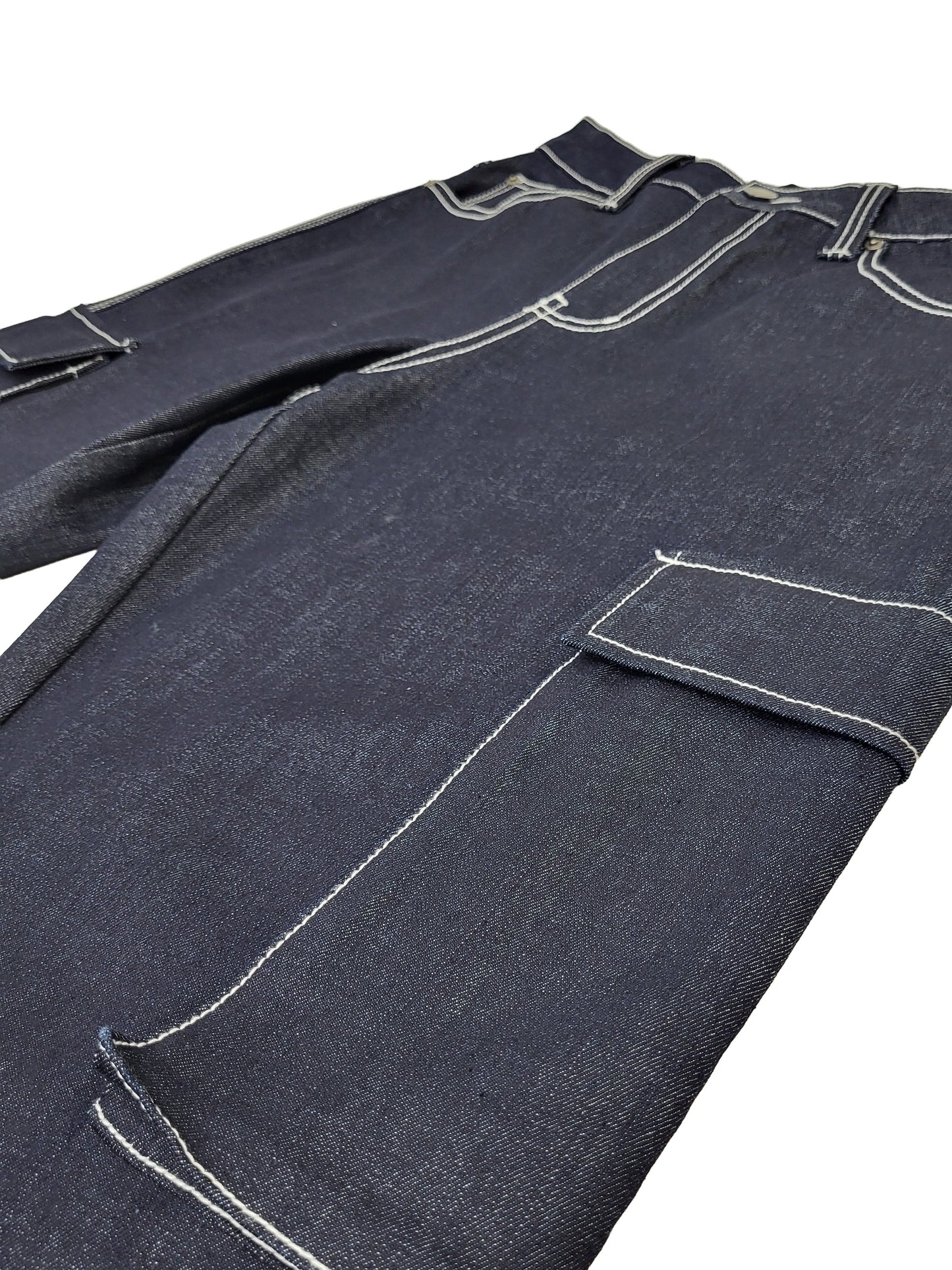 VALOR Baggy Fit Raw Denim Cargo Jeans