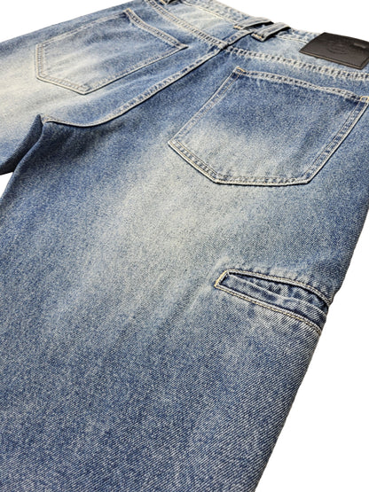 Baggy Fit Sand Washed Jeans with Phone pocket