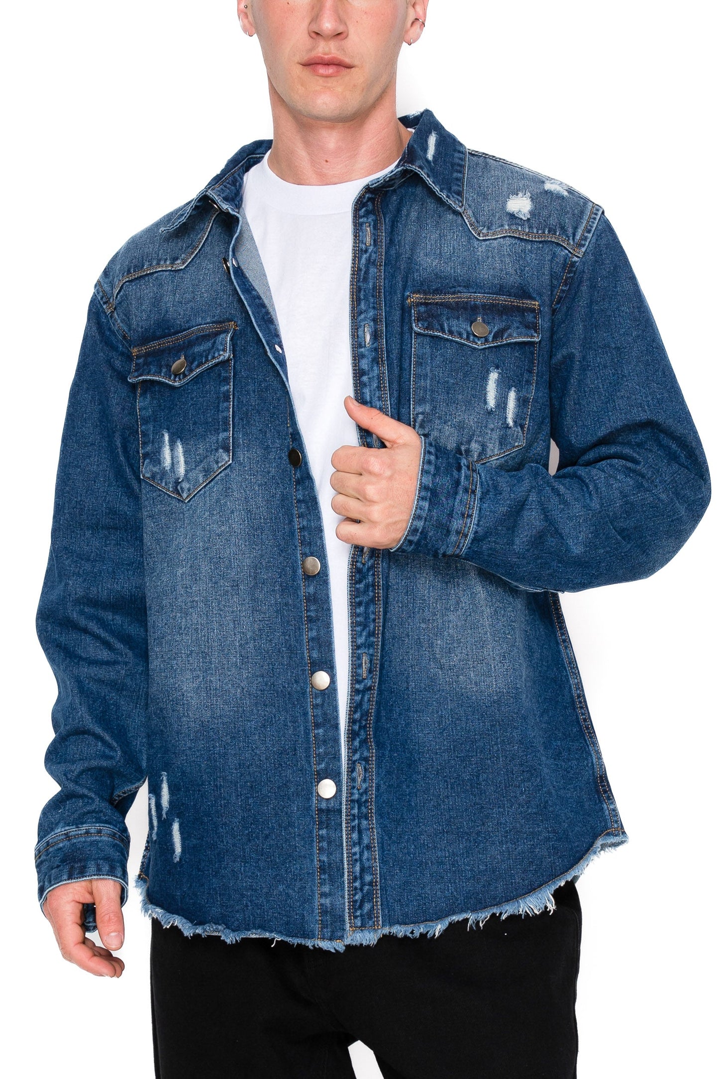 Ripped Denim Overshirt