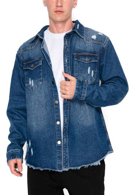 Ripped Denim Overshirt