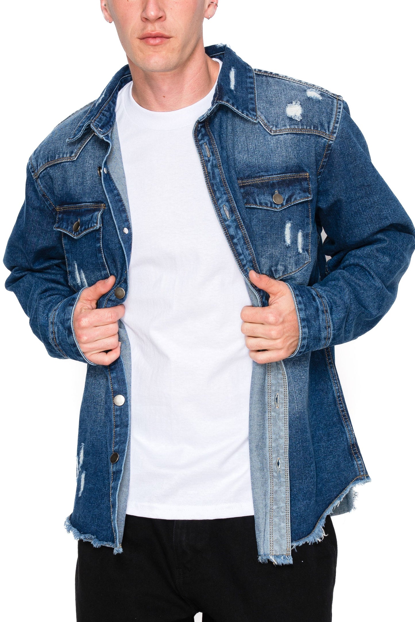 Ripped Denim Overshirt