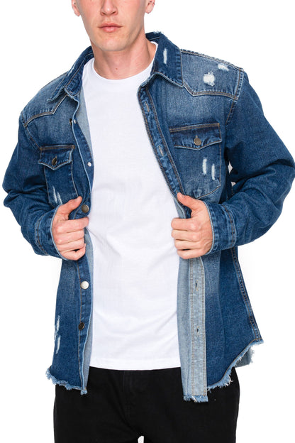 Ripped Denim Overshirt