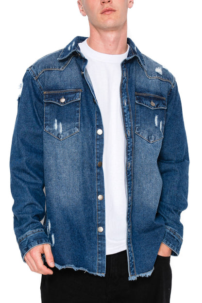 Ripped Denim Overshirt