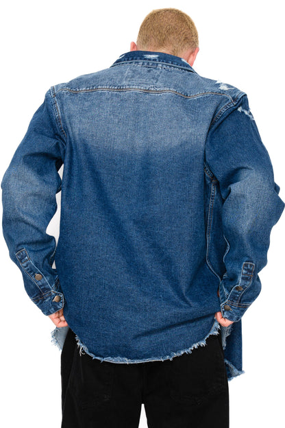 Ripped Denim Overshirt