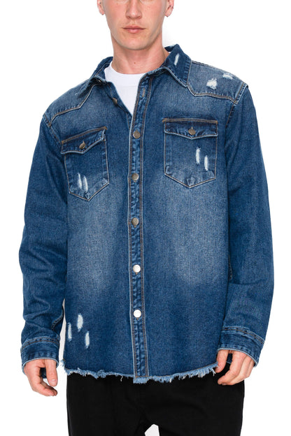 Ripped Denim Overshirt