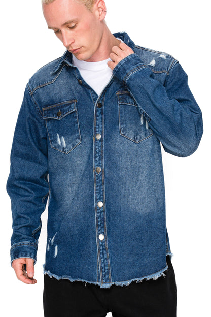 Ripped Denim Overshirt