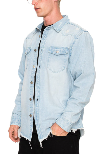Ripped Denim Overshirt
