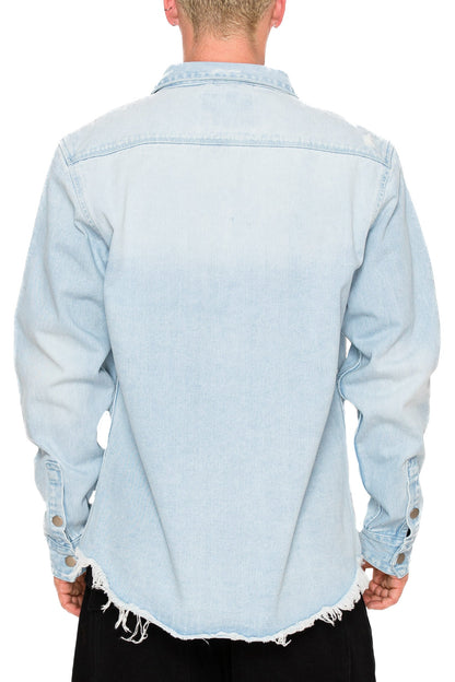 Ripped Denim Overshirt