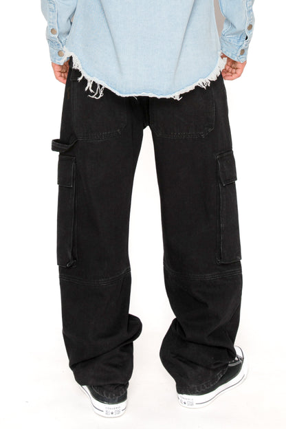 Baggy Fit Cargo Denim Jeans