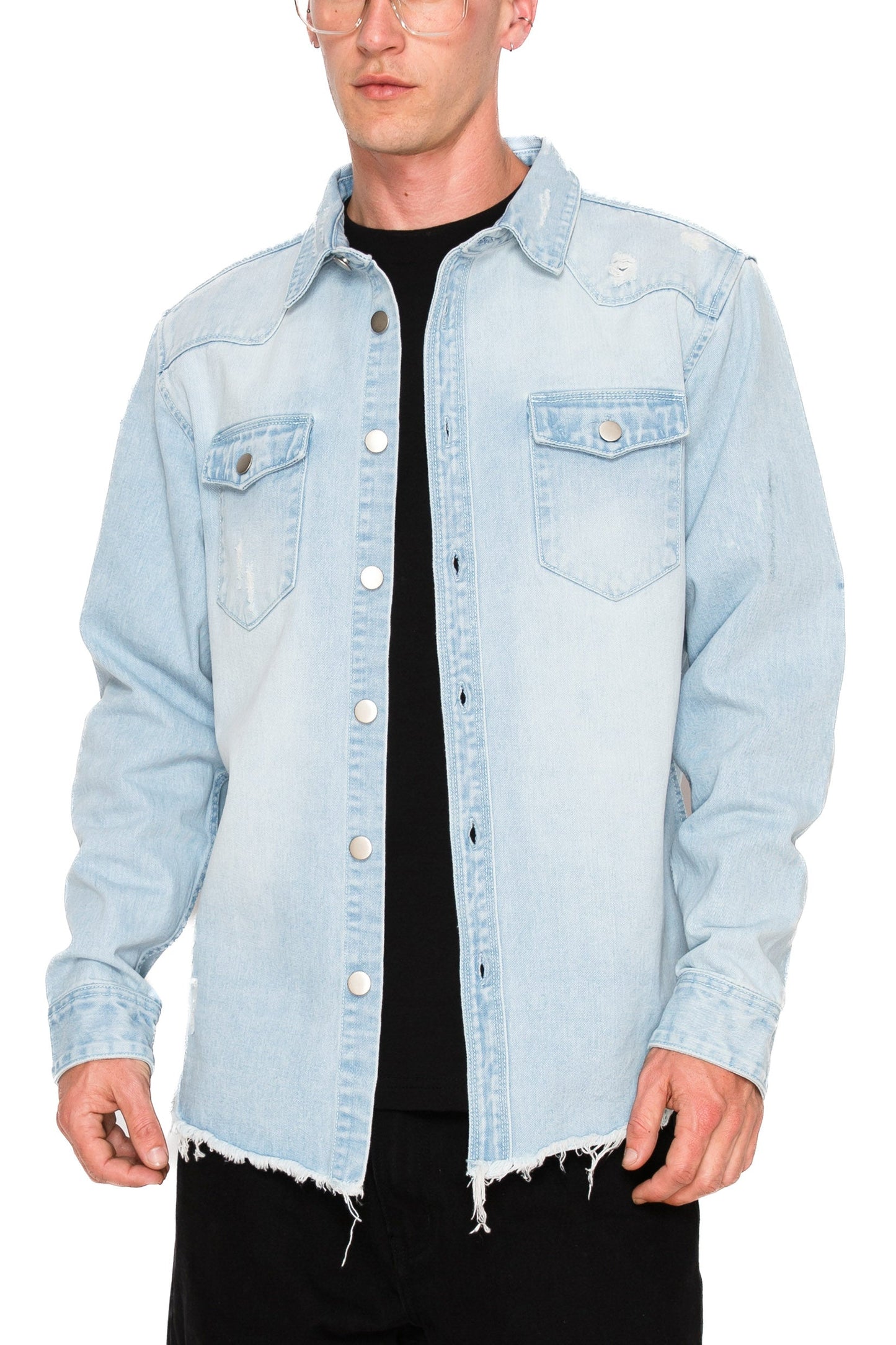 Ripped Denim Overshirt