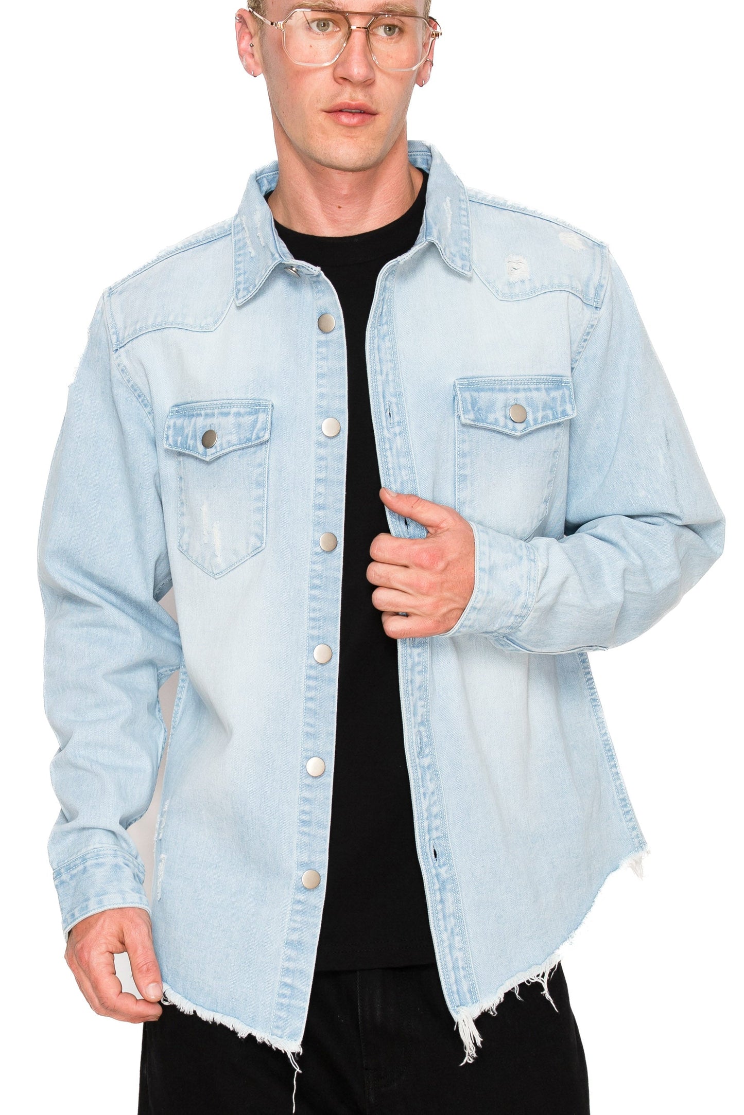 Ripped Denim Overshirt