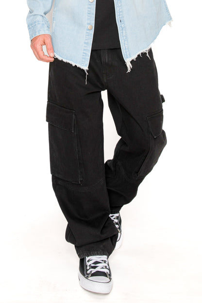 Baggy Fit Cargo Denim Jeans