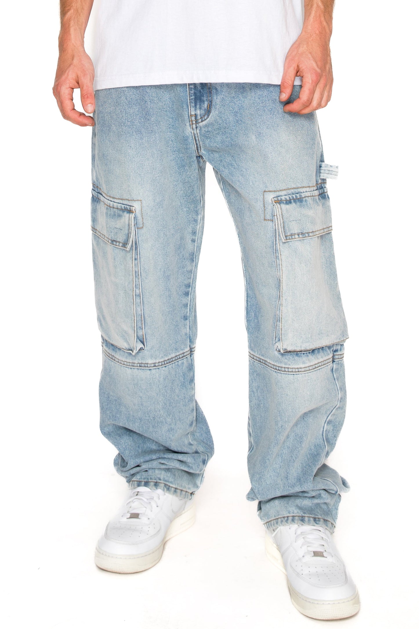 Baggy Fit Cargo Denim Jeans