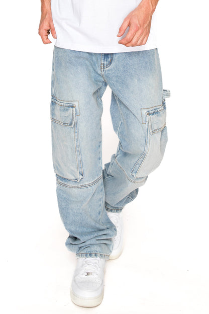Baggy Fit Cargo Denim Jeans