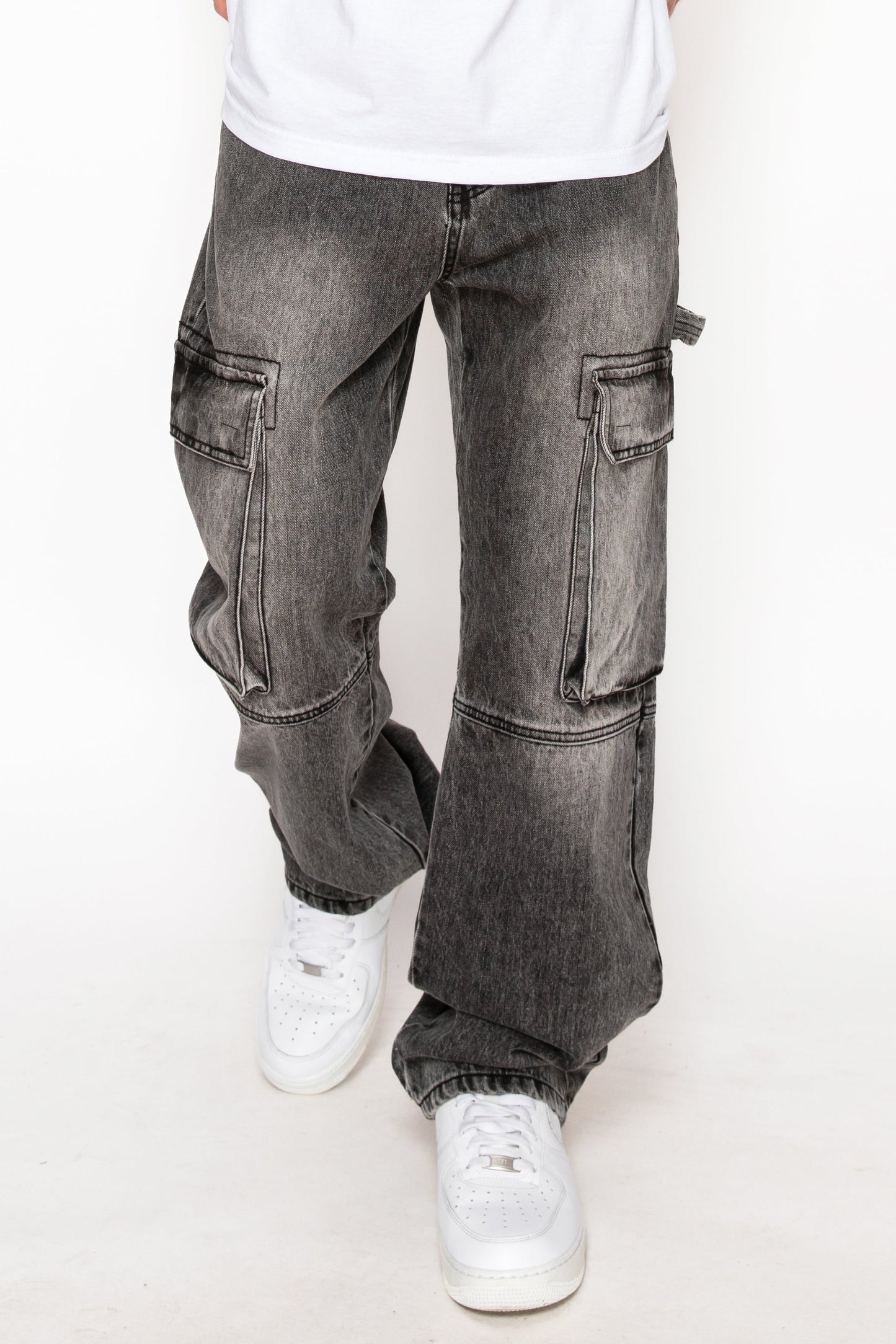 Baggy Fit Cargo Denim Jeans