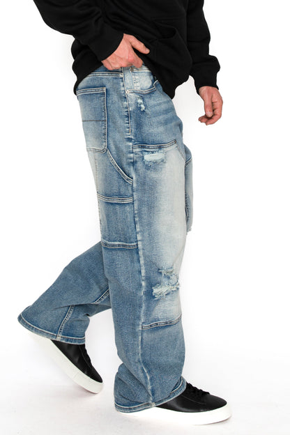 Baggy Fit Distressed Carpenter Denim Jeans