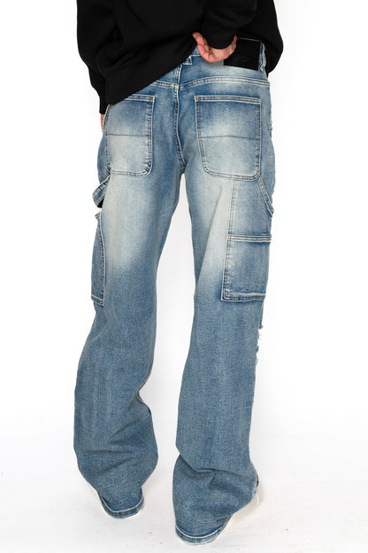 Baggy Fit Distressed Carpenter Denim Jeans