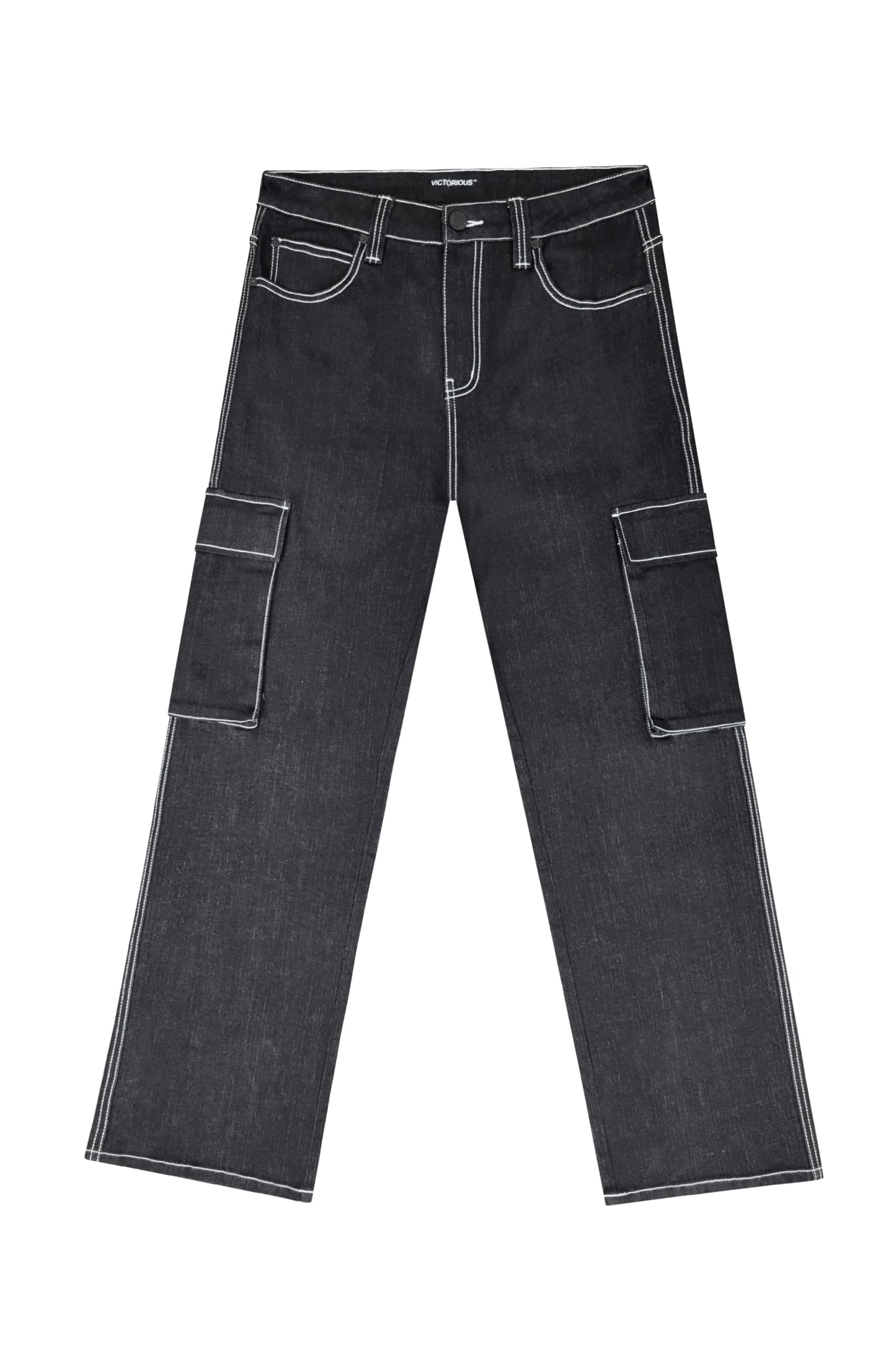 VALOR Baggy Fit Raw Denim Cargo Jeans