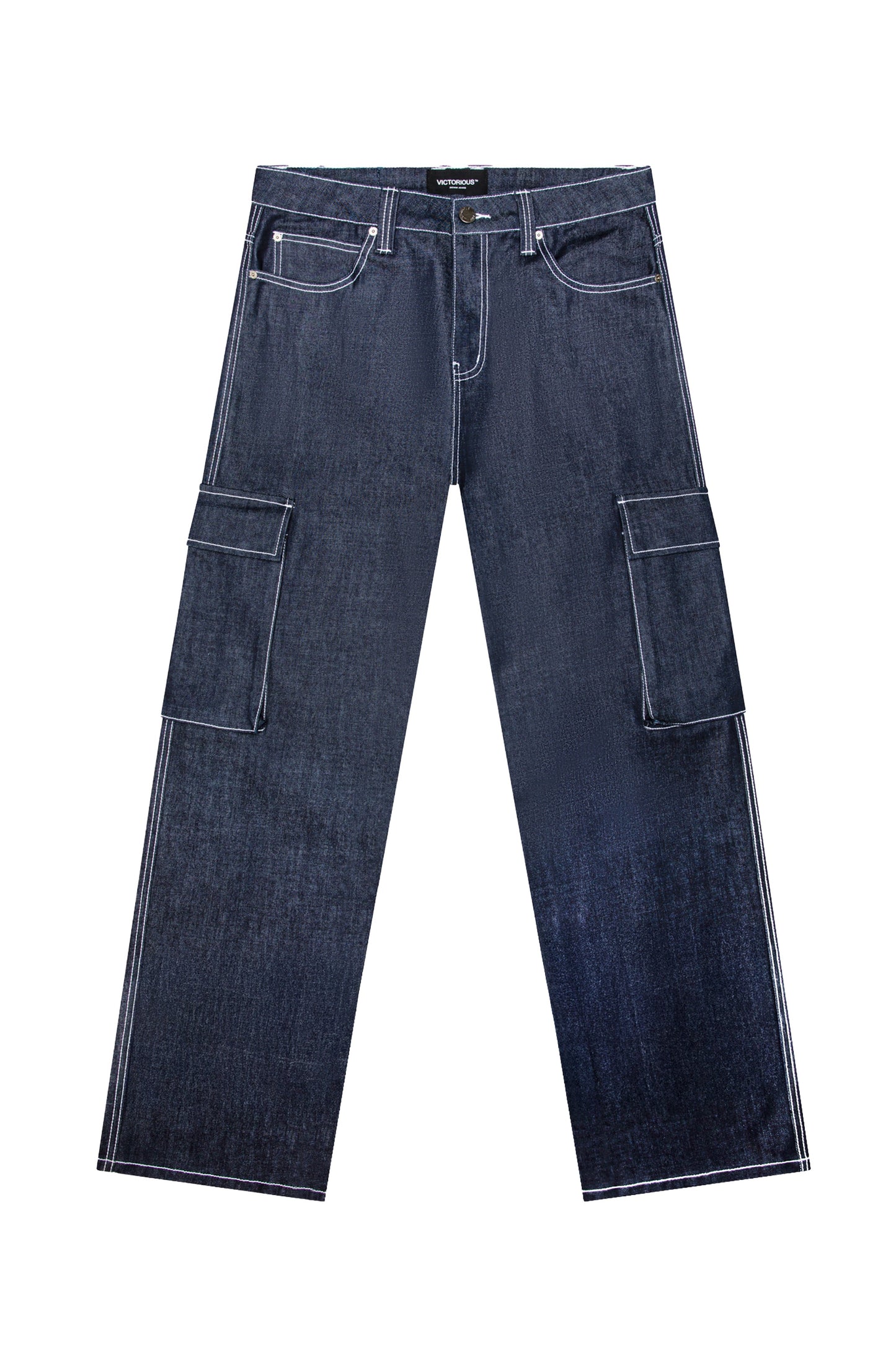 VALOR Baggy Fit Raw Denim Cargo Jeans