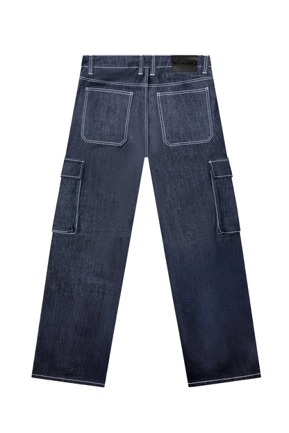 VALOR Baggy Fit Raw Denim Cargo Jeans