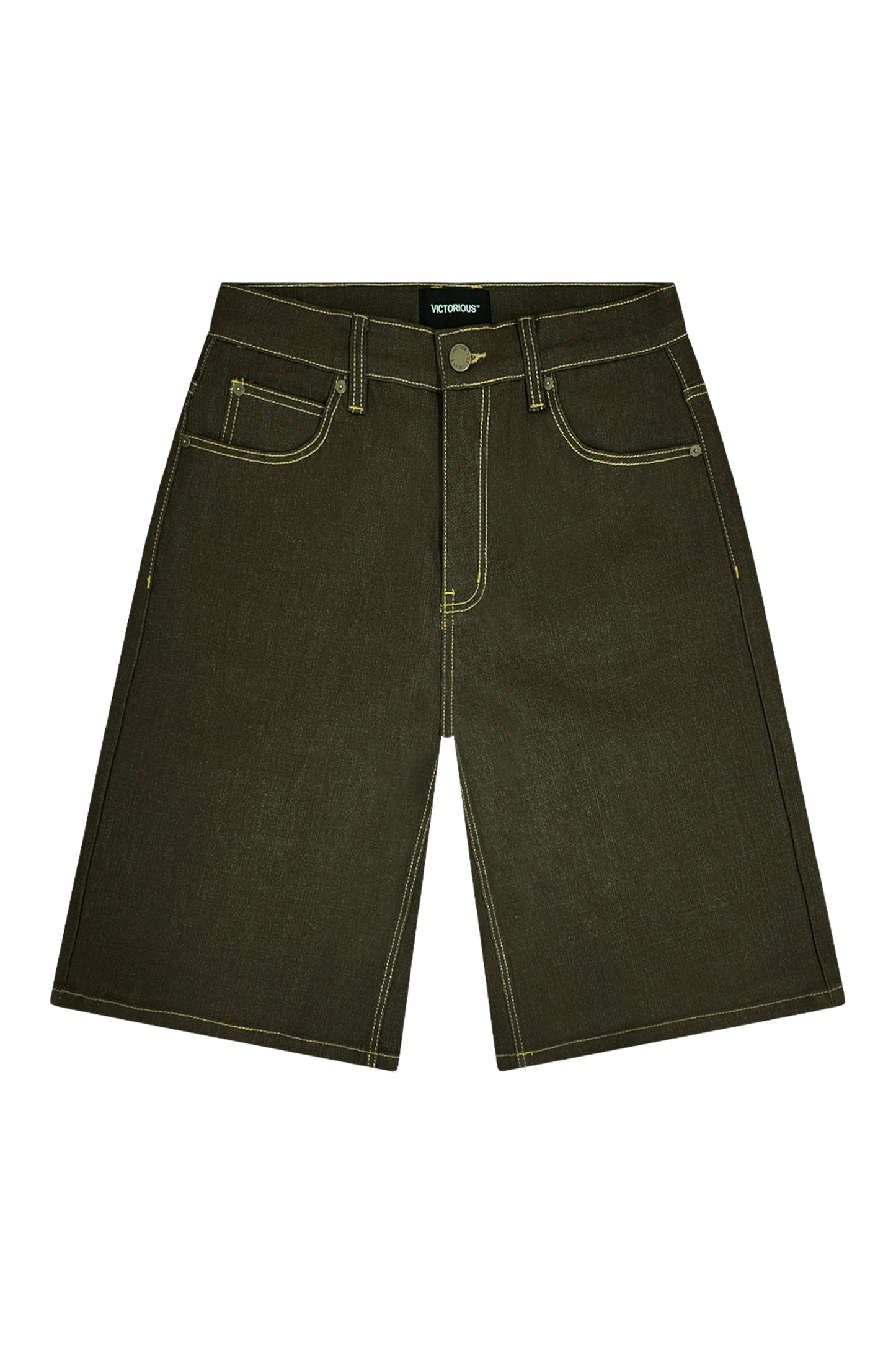TELLUS Baggy Fit Raw Denim Shorts
