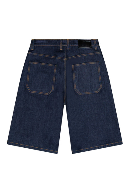 TELLUS Baggy Fit Raw Denim Shorts