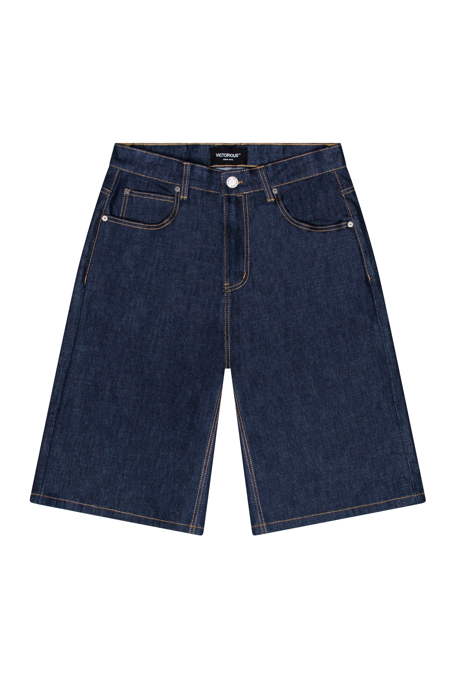 TELLUS Baggy Fit Raw Denim Shorts
