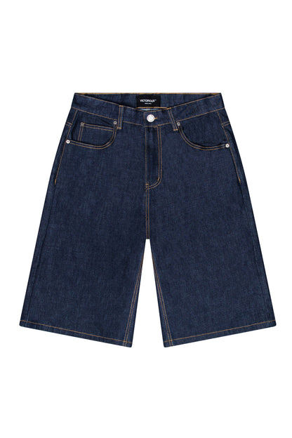 TELLUS Baggy Fit Raw Denim Shorts