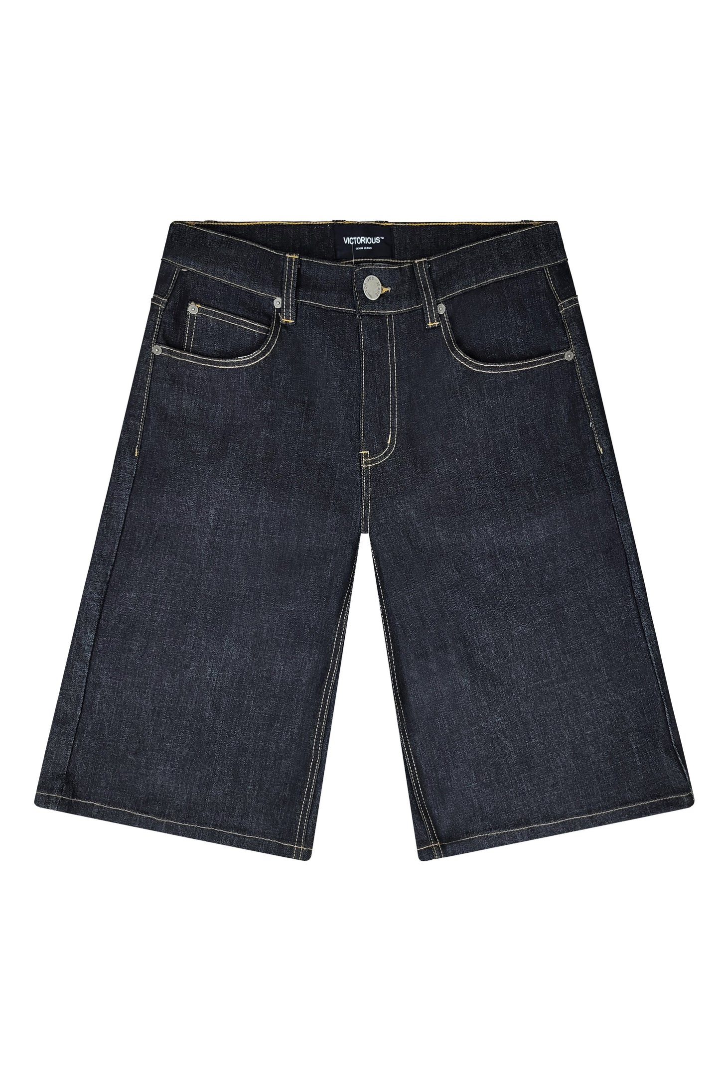 TELLUS Baggy Fit Raw Denim Shorts
