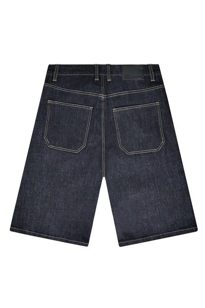 TELLUS Baggy Fit Raw Denim Shorts