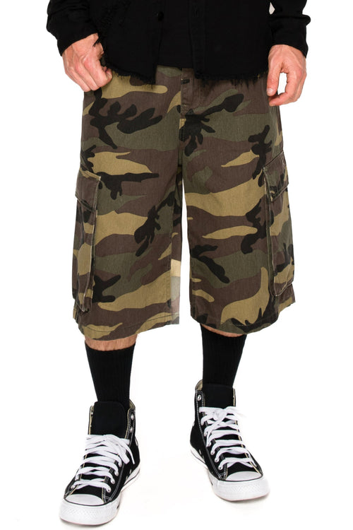 Baggy Fit Cargo Camo Shorts