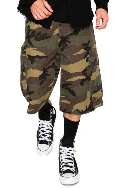 Baggy Fit Cargo Camo Shorts