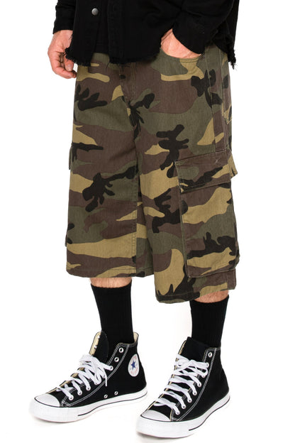 Baggy Fit Cargo Camo Shorts