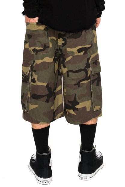Baggy Fit Cargo Camo Shorts