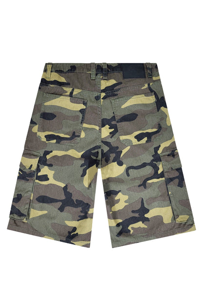 Baggy Fit Cargo Camo Shorts