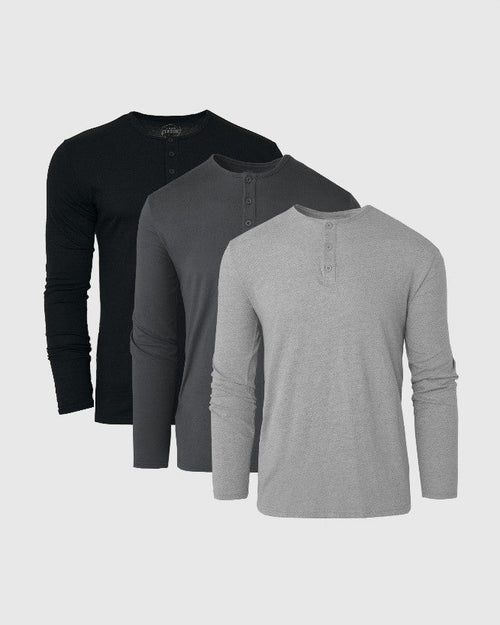 Classic Long Sleeve Henley 3-Pack