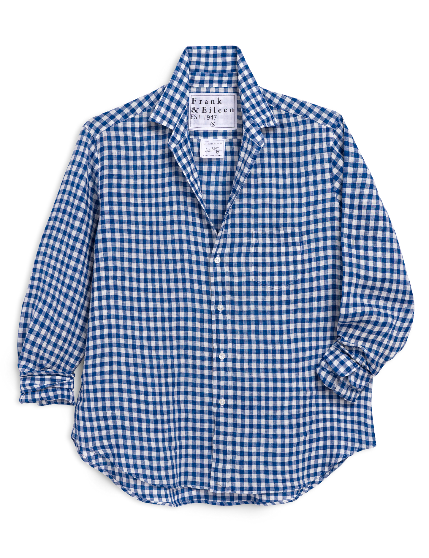 EILEEN Blue Check, Italian Classic Linen