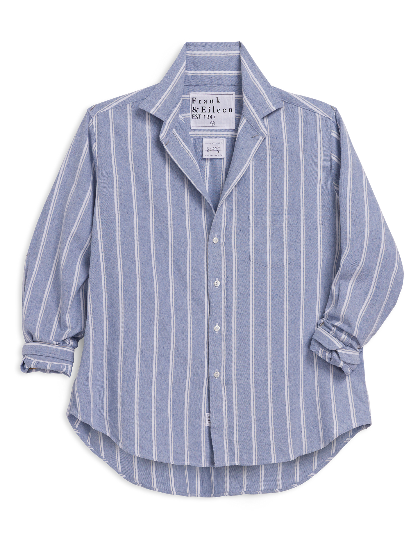 EILEEN Blue and White Stripe, Italian Flannel