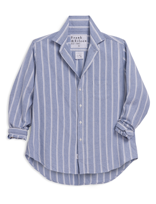 EILEEN Blue and White Stripe, Italian Flannel