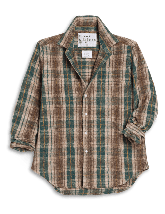 EILEEN Brown and Green with Sand Plaid, Italian Flannel
