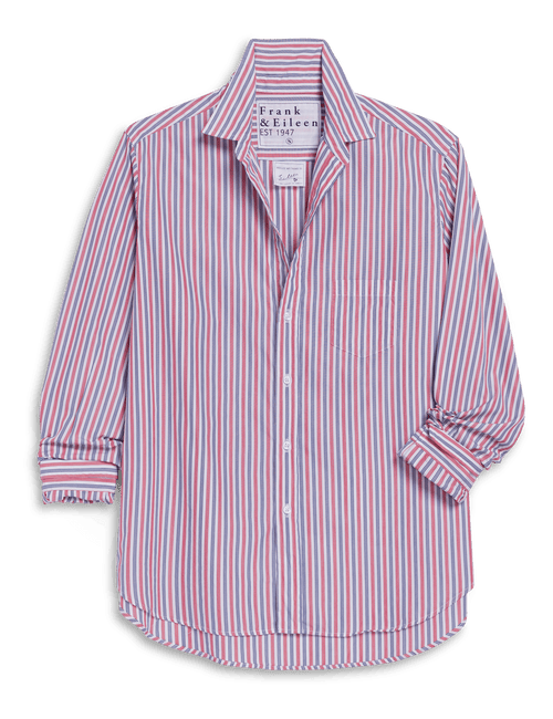 EILEEN White and Red with Navy Stripe, Italian Superluxe