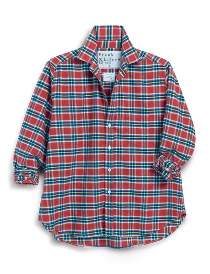 EILEEN Red and Yellow with Blue Plaid, Italian Flannel