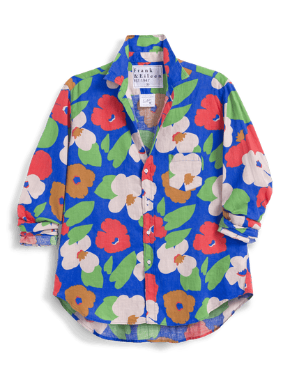 EILEEN Bright Blue Floral, Italian Classic Linen