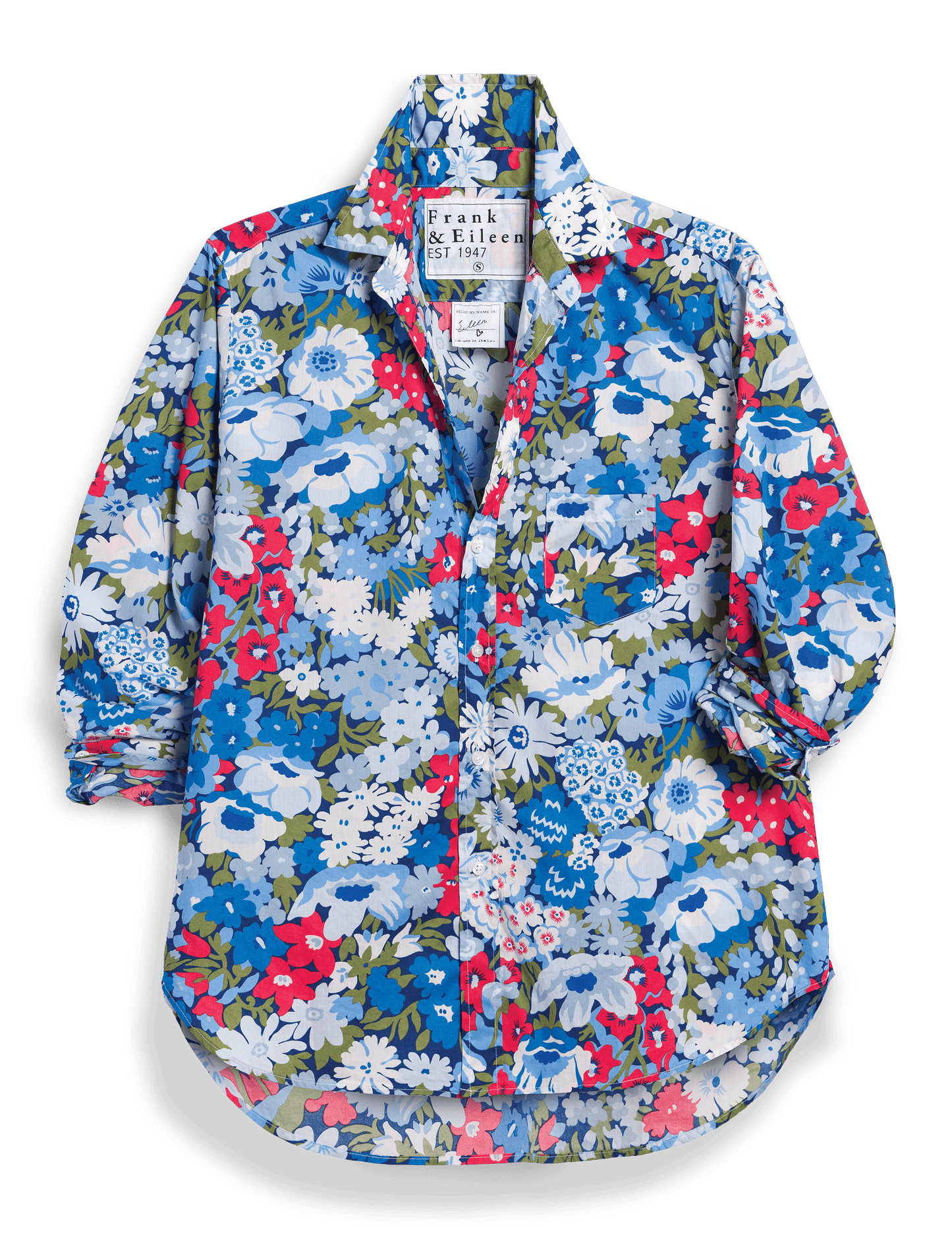 EILEEN Blue and Red Floral, Made with Liberty Fabric
