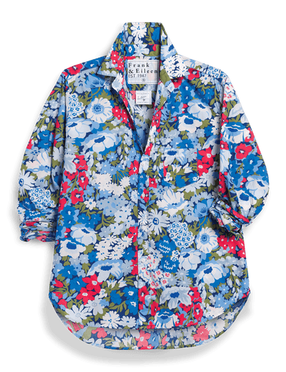 EILEEN Blue and Red Floral, Made with Liberty Fabric