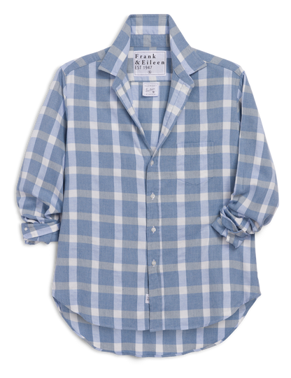 EILEEN Large Blue and White Check, Italian Cashmere Touch