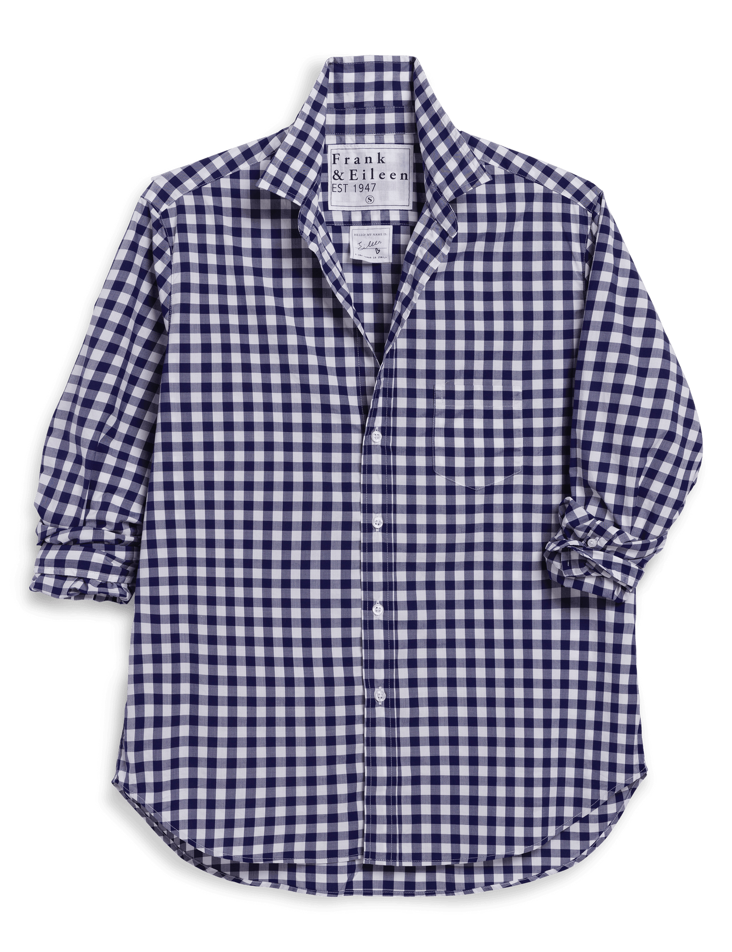 EILEEN Navy Gingham, Italian Superluxe