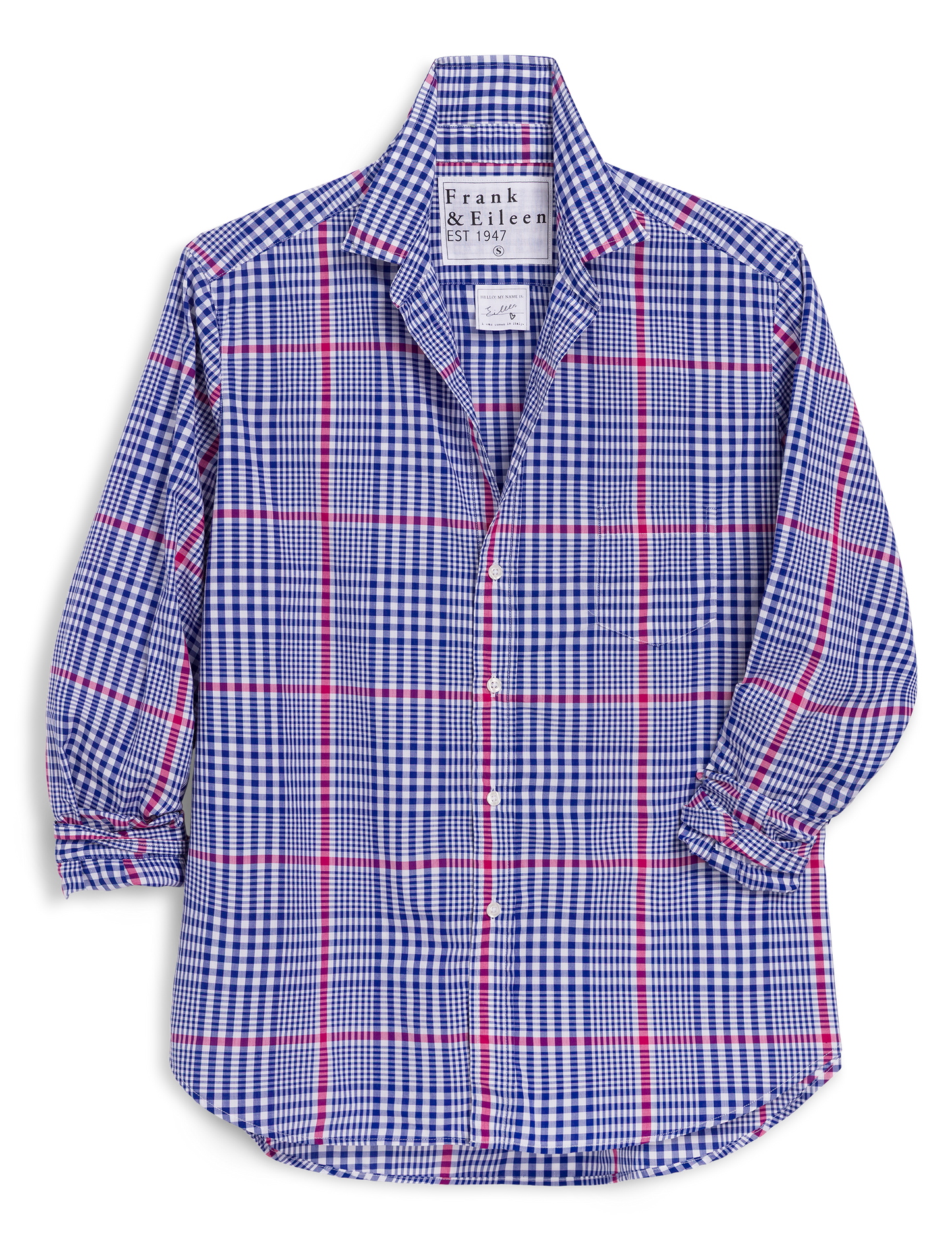 EILEEN Pink and Blue Plaid, Italian Cotton