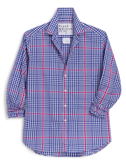 EILEEN Pink and Blue Plaid, Italian Cotton